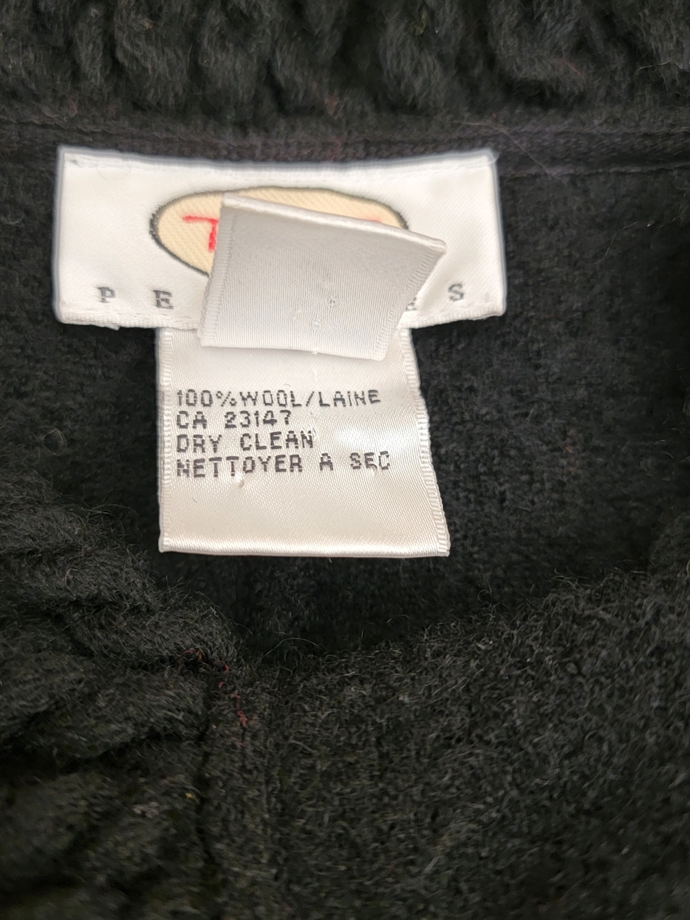 Vintage Talbots Black Boiled Fringe 100% Wool Cardigan Sweater Jacket Sz M EUC - Picture 7 of 10